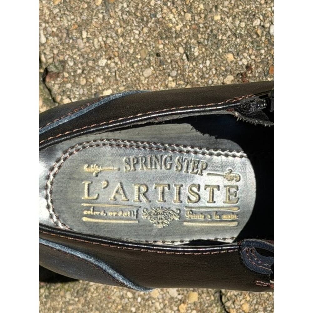 L'Artiste Leather Mary Janes Zipper Closure Button Size 41 EUC - Picture 2 of 4
